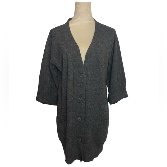 Woolovers Wool Cashmere Gray Cardigan Sweater